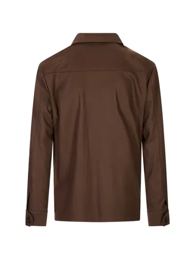 Corneliani Button-up Multi-pocket Jacket In Brown