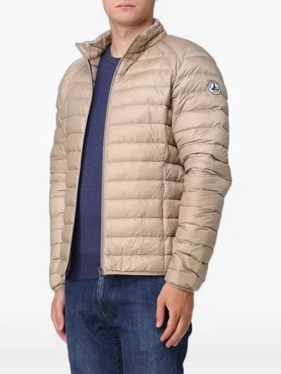 Jott Quilted Logo-patch Jacket In Neutral