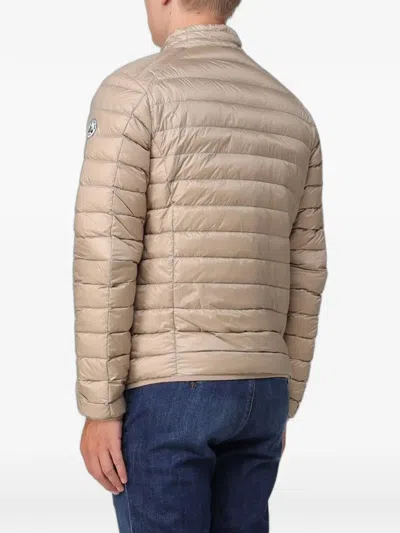 Jott Quilted Logo-patch Jacket In Neutral