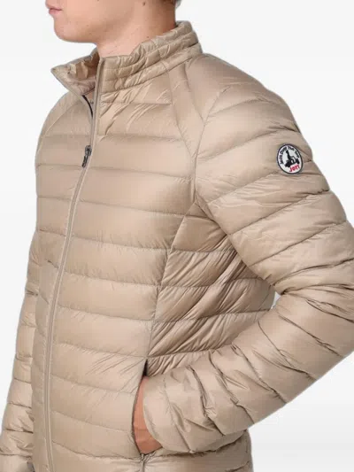Jott Quilted Logo-patch Jacket In Neutral