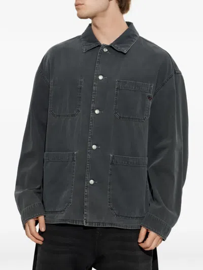 Diesel D-stack-u Patch-detail Jacket In Gray