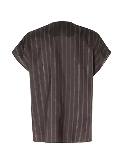Alysi Vertical-stripe Silk Blouse In Multi