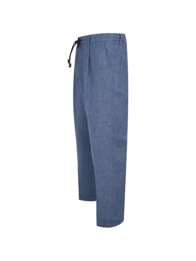 Gran Sasso Drawstring Pleated Trousers In Multi