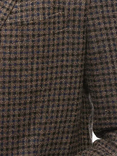 Corneliani Check-pattern Single-breasted Blazer In Brown