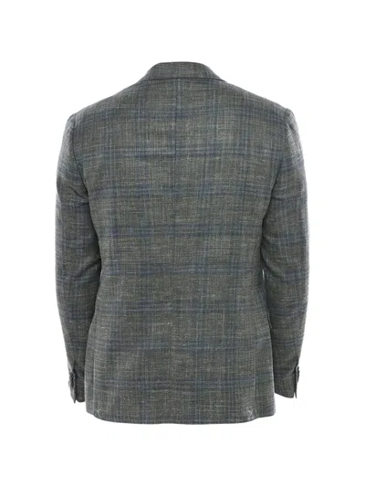 Corneliani Gate Check-pattern Blazer In Green