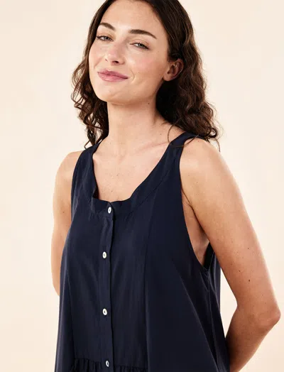Papinelle Madison Panel Front Maxi Nightie In Blue