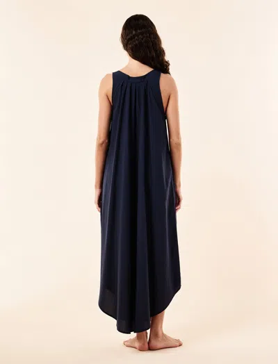 Papinelle Madison Panel Front Maxi Nightie In Blue