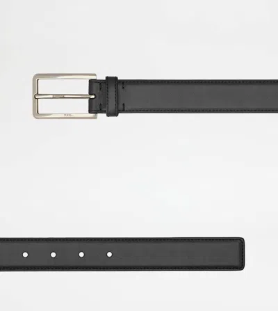 Tod's Black Solid Buckle Belt In Black