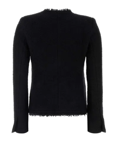 Isabel Marant Raw Edge Buttoned Jacket In Black