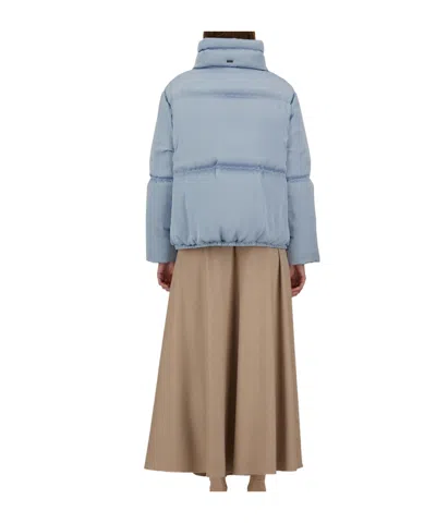 Herno High-neck Drawstring Zip-up Jacket In Blue