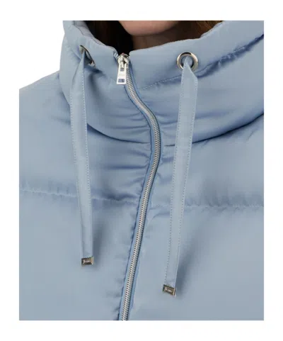 Herno High-neck Drawstring Zip-up Jacket In Blue