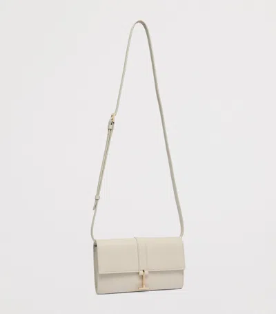 Tom Ford Leather Wallet With Strap In Grey