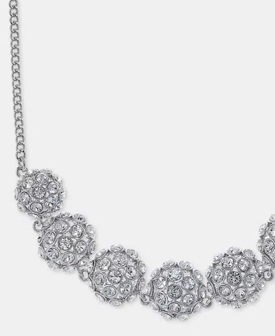 Givenchy Pave Cluster Statement Necklace, 16" + 3" Extender In White