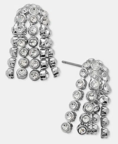 Givenchy Crystal Fringe Stud Earrings In White