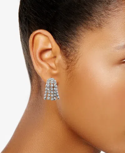 Givenchy Crystal Fringe Stud Earrings In White