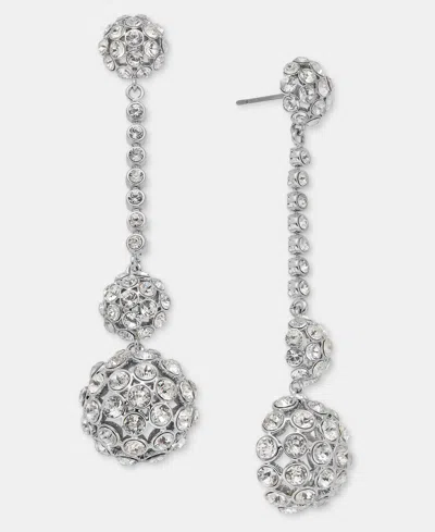 Givenchy Pave Cluster Linear Drop Earrings In White