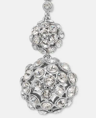 Givenchy Pave Cluster Linear Drop Earrings In White