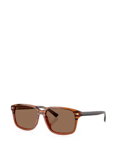 Brooks Brothers 57mm Rectangular Sunglasses In Brown