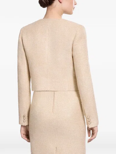 Elie Saab Python-print Tweed Jacket In Multi