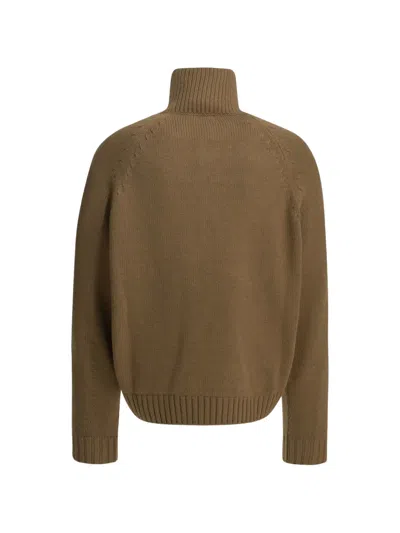 Tom Ford Cashmere Wool Blend Half Zip Pullover In Green
