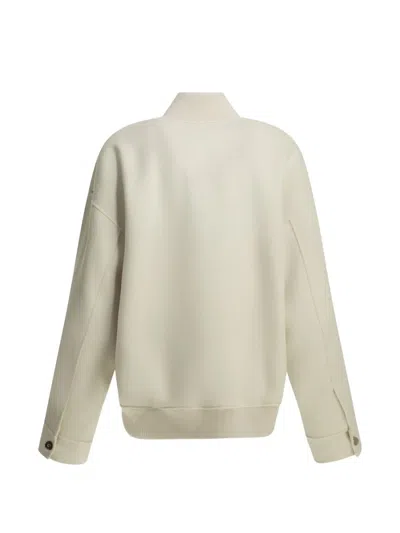 Sportmax Wool Bomber Jacket In Neutral