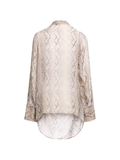 Elie Saab Python-print Draped Blouse In Blue