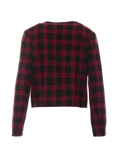 Pinko Checked Casual Jacket In Red