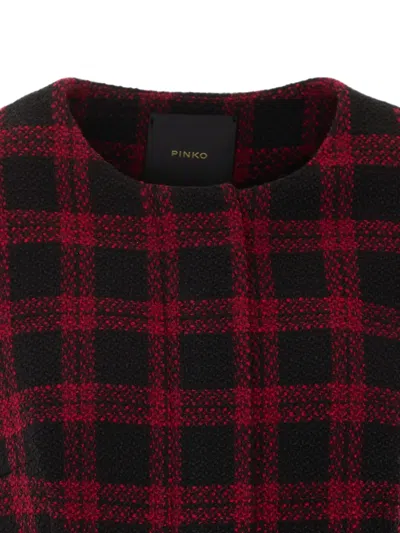 Pinko Checked Casual Jacket In Red