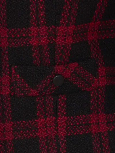 Pinko Checked Casual Jacket In Red