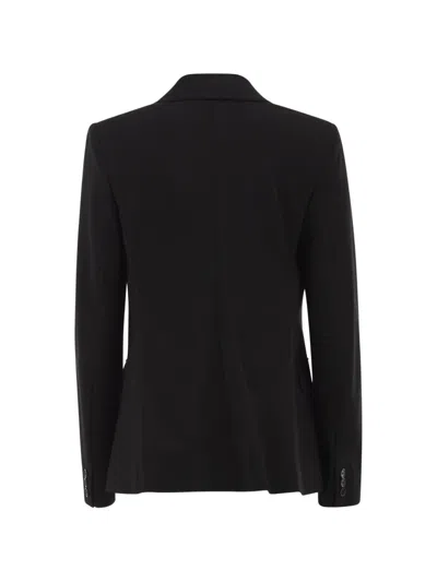 Weekend Max Mara Double-breasted Stretch-fabric Blazer In Black