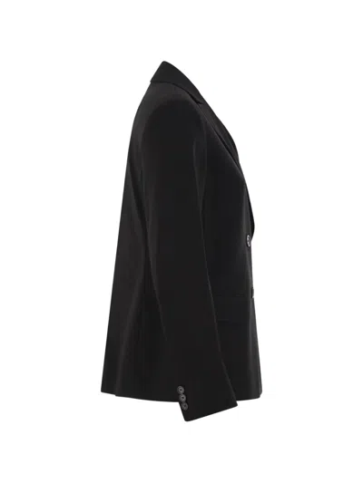 Weekend Max Mara Double-breasted Stretch-fabric Blazer In Black