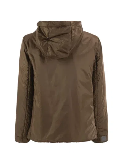 Max Mara The Cube Greenh Drawstring Hooded Jacket In Brown