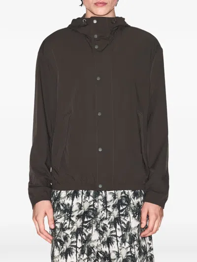 Armani Exchange Press-stud Jacket In Blue