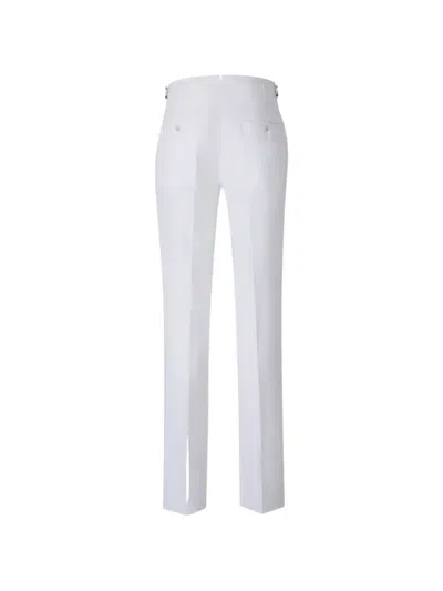 Scabal® Linen Tailored Trousers In White