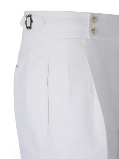 Scabal® Linen Tailored Trousers In White