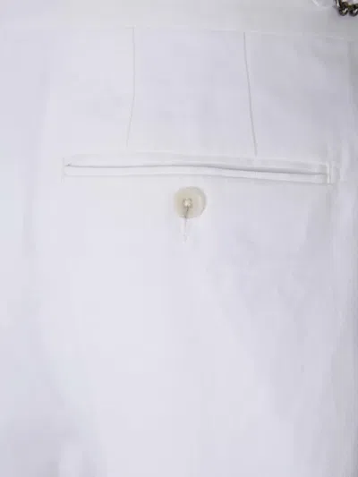 Scabal® Linen Tailored Trousers In White