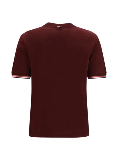 Thom Browne Wool-blend With Contrast Trim T-shirt In Brown