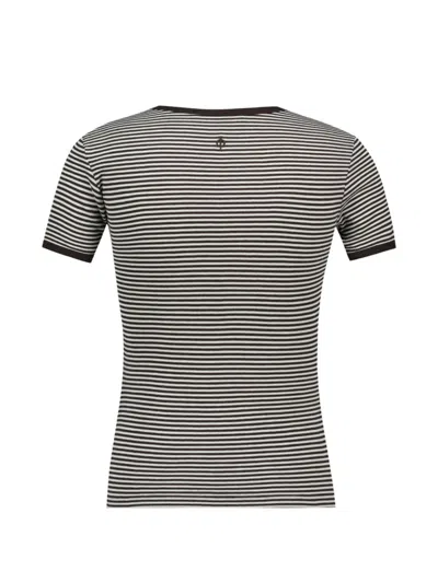 Samsoe & Samsoe Salinas Horizontal-stripe Ribbed T-shirt In Black