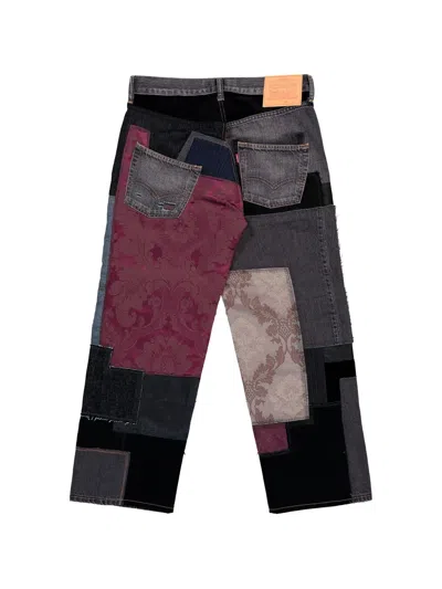 Junya Watanabe Patchwork-design Button-fastening Jeans In Multi