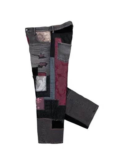 Junya Watanabe Patchwork-design Button-fastening Jeans In Multi