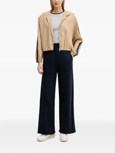 Benetton Elasticated Raw-cut Track Pants In Blue