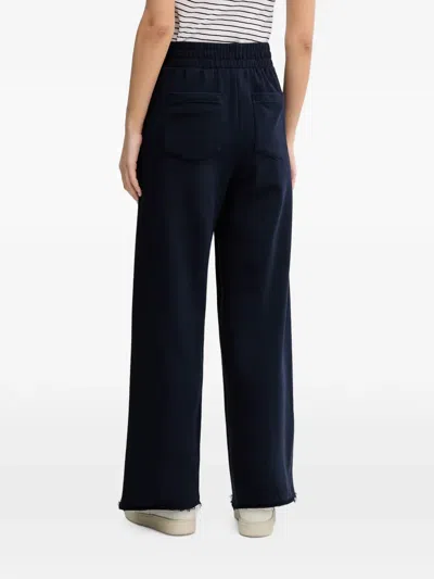 Benetton Elasticated Raw-cut Track Pants In Blue
