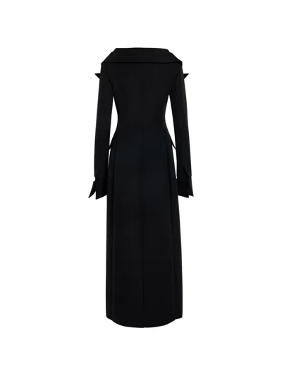 A.w.a.k.e. Double-breasted Off-shoulder Coat In Multi