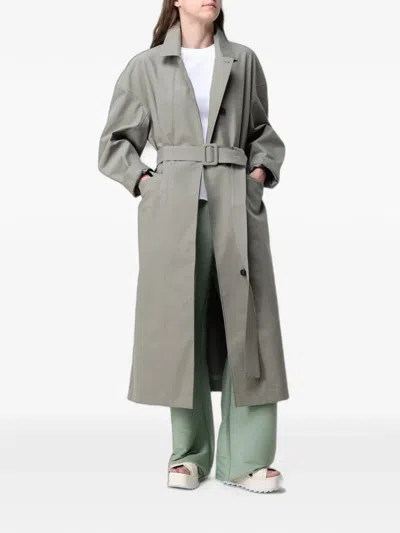 Max Mara Belted Single-breasted Trench Coat In Gray