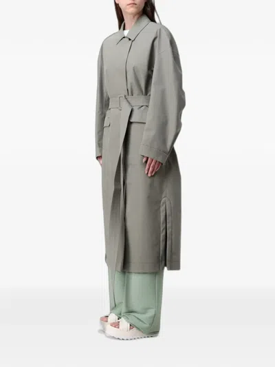 Max Mara Belted Single-breasted Trench Coat In Gray