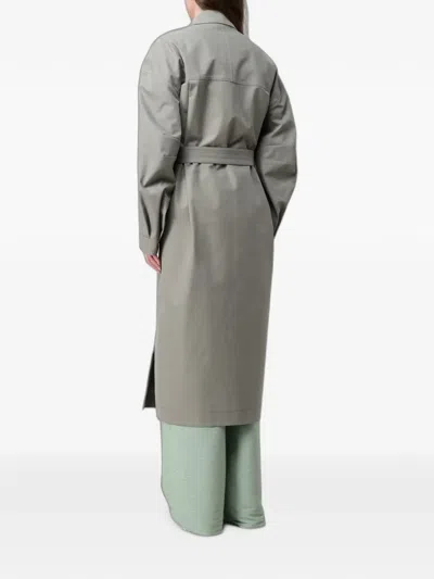 Max Mara Belted Single-breasted Trench Coat In Gray