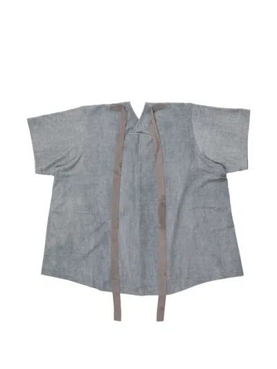 Ziggy Chen V-neck Strap T-shirt In Gray