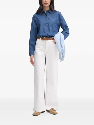 Benetton Patch-pocket Denim Shirt In Multi