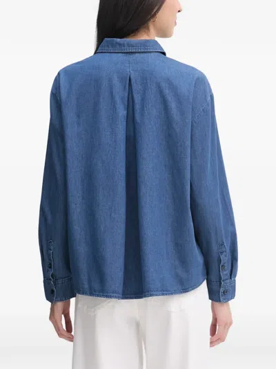 Benetton Patch-pocket Denim Shirt In Multi