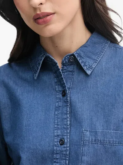 Benetton Patch-pocket Denim Shirt In Multi
